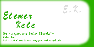 elemer kele business card